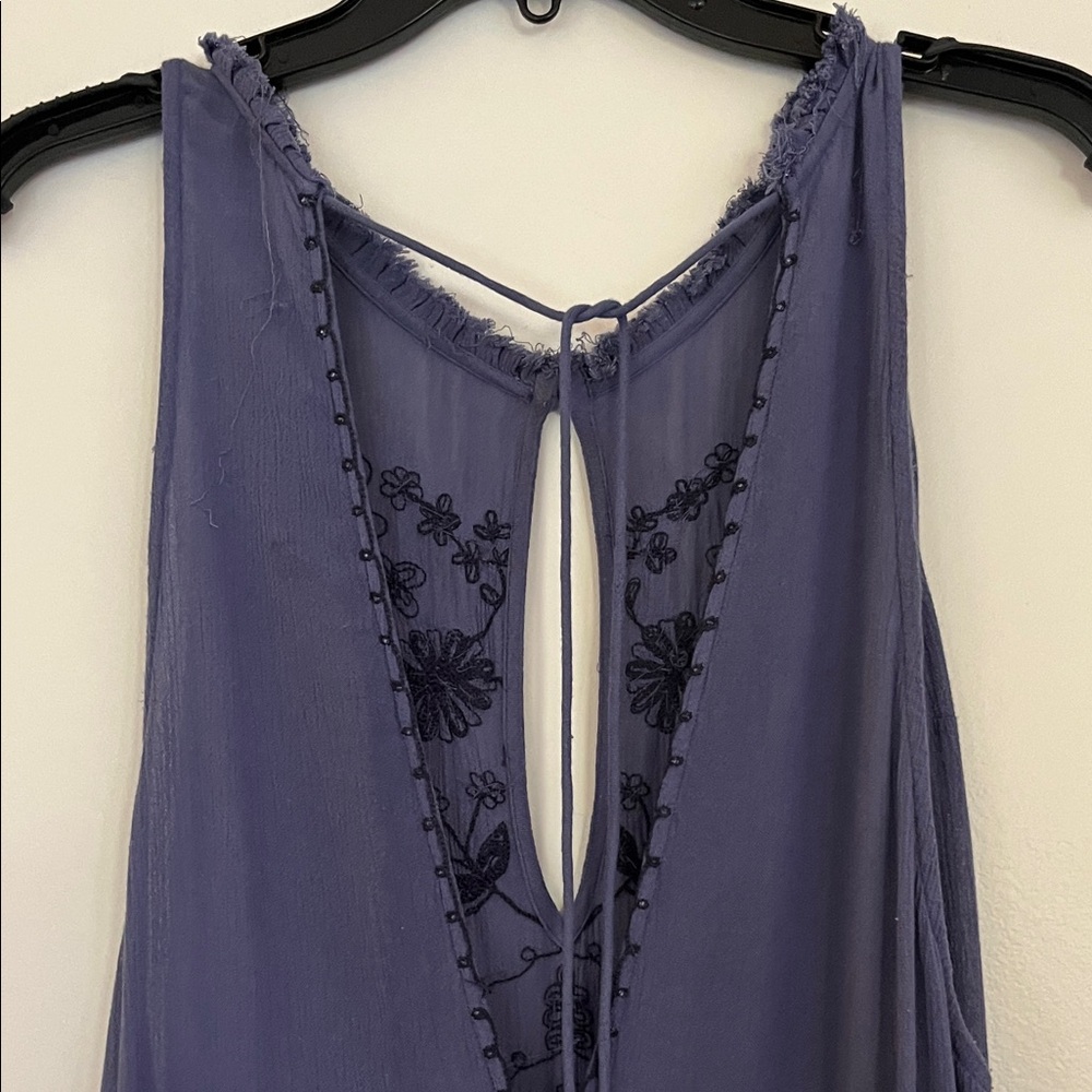 💙✨ Free People Indigo Embroidered Sleeveless Rayon Dress – Size XS ✨ - Picture 10 of 11